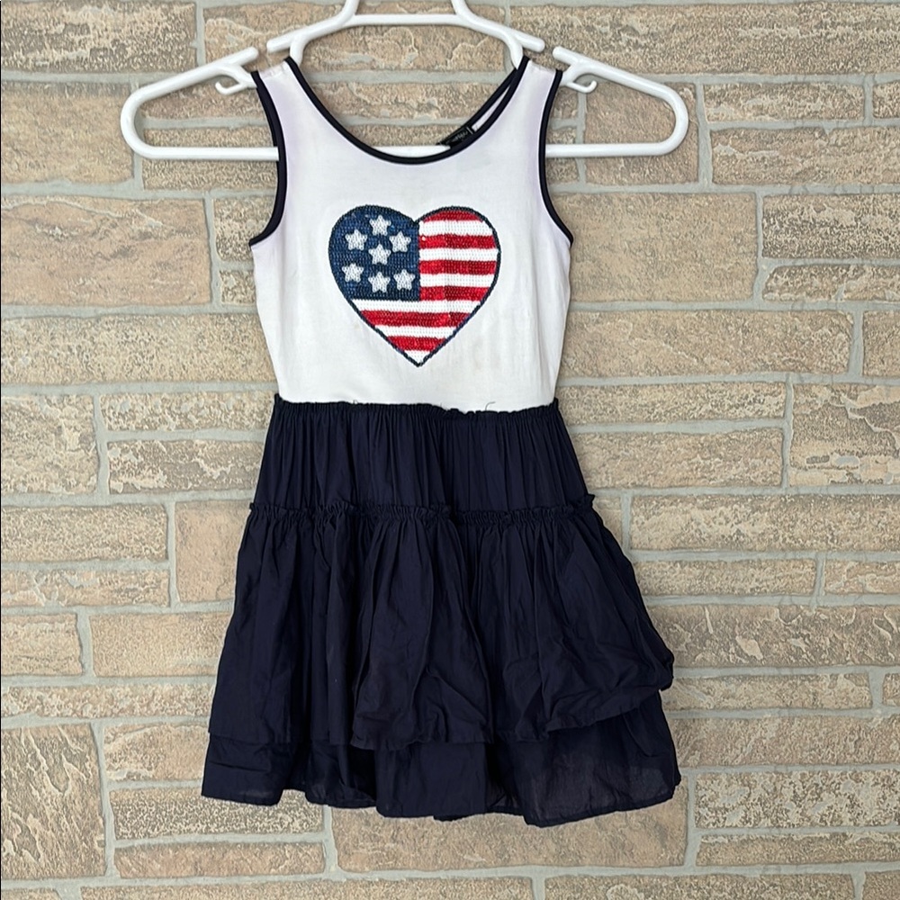 Cynthia Rowley White and Navy Kids Casual Dress patriotic